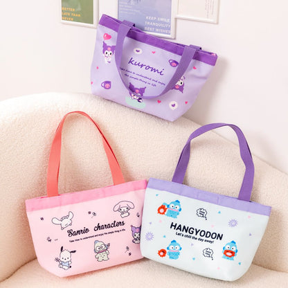 Cartoon hand canvas bag Large capacity lunch box bento bag Fashion small bag Mommy bag Environmental bag storage bag