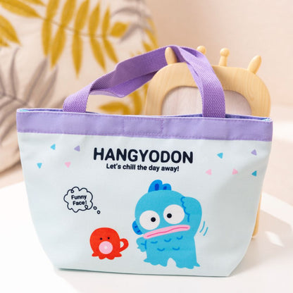 Cartoon hand canvas bag Large capacity lunch box bento bag Fashion small bag Mommy bag Environmental bag storage bag