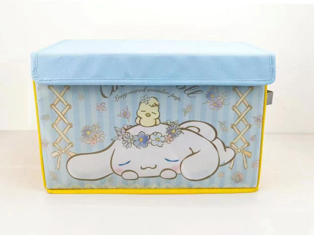 Cartoon fabric storage box Household folding desktop storage box Girls underwear storage box Toy organizer box